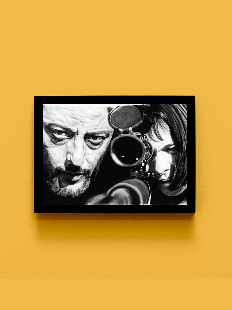 Sevginin Gücü - Léon: The Professional Film Tablo Siyah Çerçeveli Film Poster Afiş Tablo