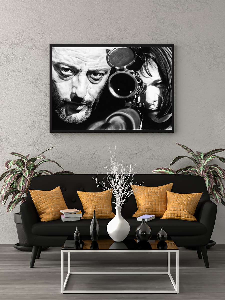 Sevginin Gücü - Léon: The Professional Film Tablo Siyah Çerçeveli Film Poster Afiş Tablo