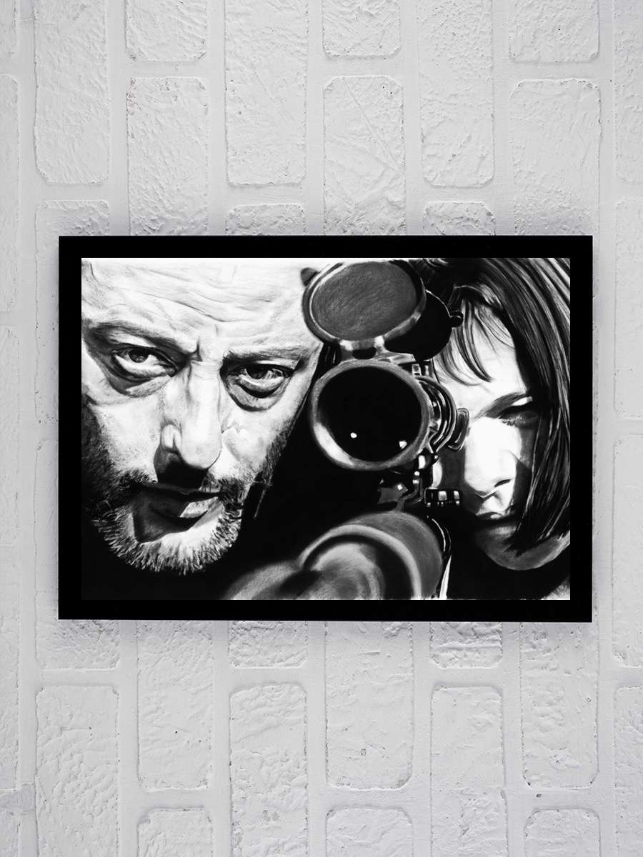 Sevginin Gücü - Léon: The Professional Film Tablo Siyah Çerçeveli Film Poster Afiş Tablo