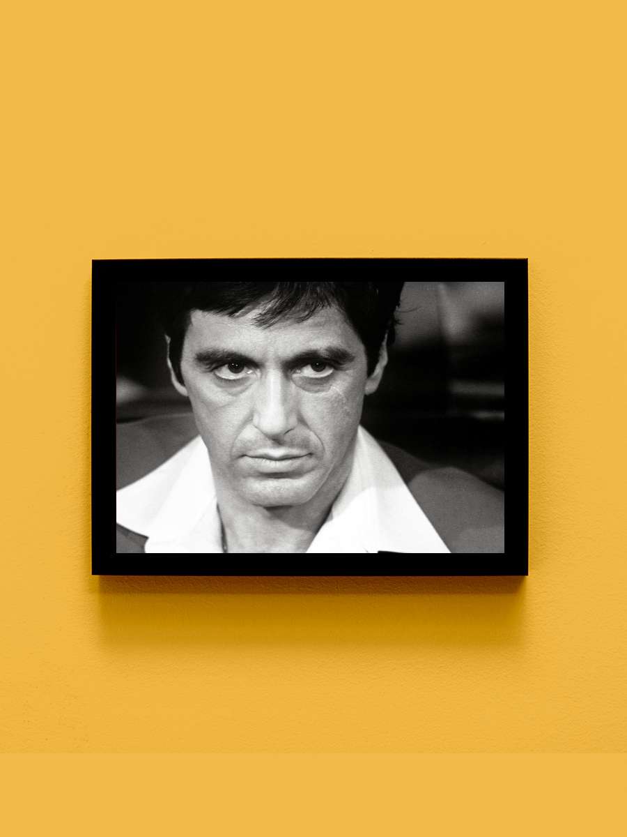 Yaralı Yüz - Scarface Film Tablo Siyah Çerçeveli Film Poster Afiş Tablo