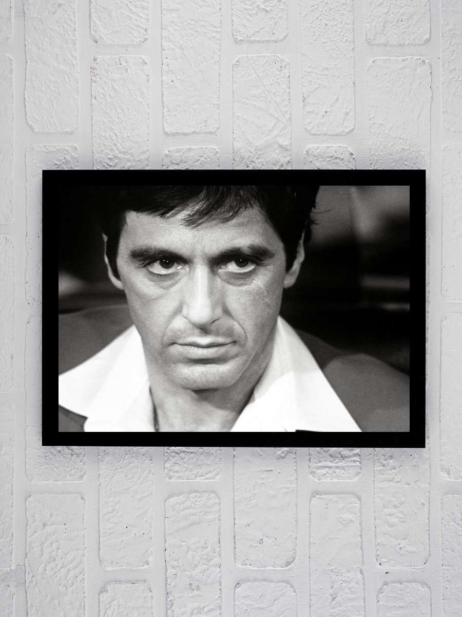 Yaralı Yüz - Scarface Film Tablo Siyah Çerçeveli Film Poster Afiş Tablo