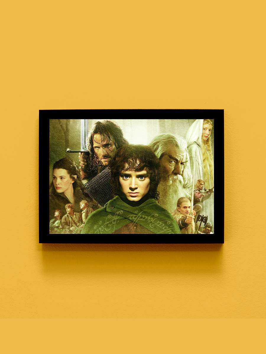 Yüzüklerin Efendisi: Yüzük Kardeşliği - The Lord of the Rings: The Fellowship of the Ring Film Tablo Siyah Çerçeveli Film Poster Afiş Tablo