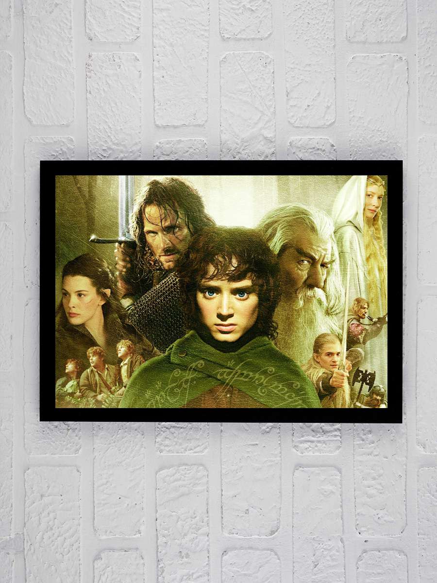 Yüzüklerin Efendisi: Yüzük Kardeşliği - The Lord of the Rings: The Fellowship of the Ring Film Tablo Siyah Çerçeveli Film Poster Afiş Tablo