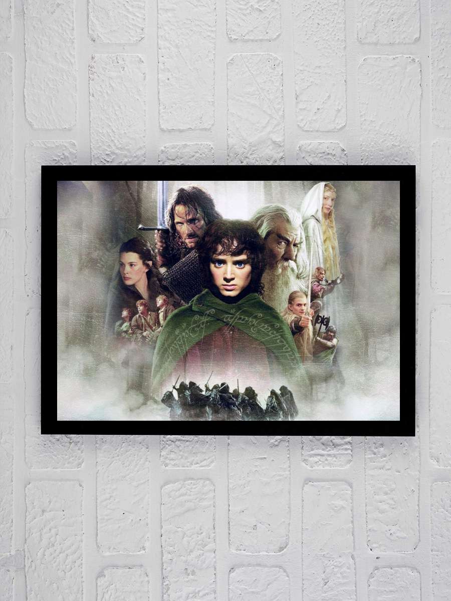 Yüzüklerin Efendisi: Yüzük Kardeşliği - The Lord of the Rings: The Fellowship of the Ring Film Tablo Siyah Çerçeveli Film Poster Afiş Tablo