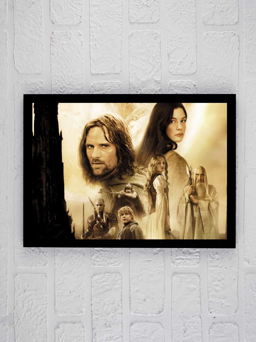 Yüzüklerin Efendisi: İki Kule - The Lord of the Rings: The Two Towers Film Tablo Siyah Çerçeveli Film Poster Afiş Tablo