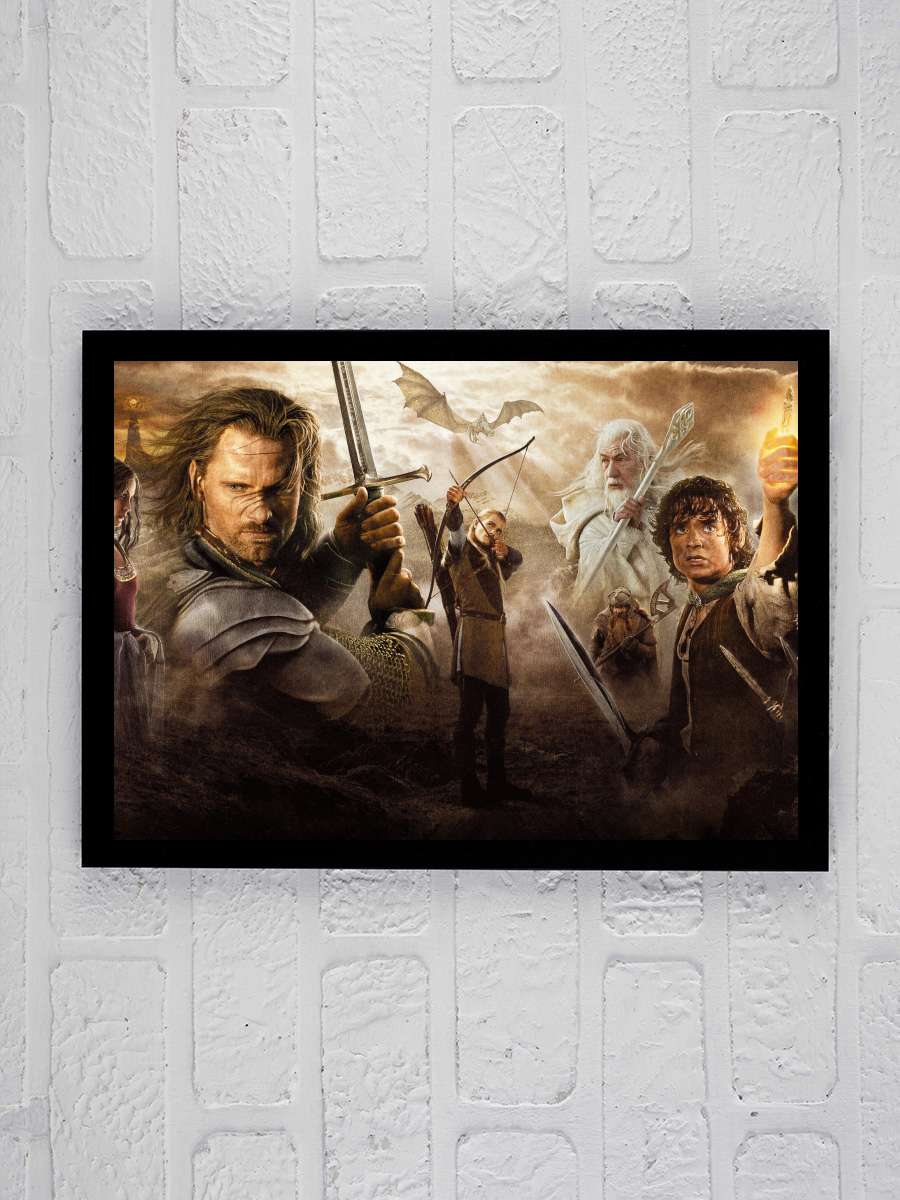 Yüzüklerin Efendisi: Kralın Dönüşü - The Lord of the Rings: The Return of the King Film Tablo Siyah Çerçeveli Film Poster Afiş Tablo