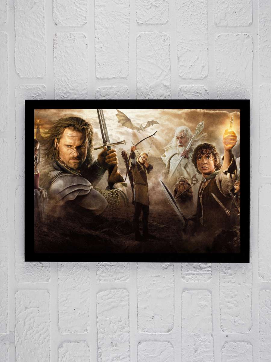 Yüzüklerin Efendisi: Kralın Dönüşü - The Lord of the Rings: The Return of the King Film Tablo Siyah Çerçeveli Film Poster Afiş Tablo