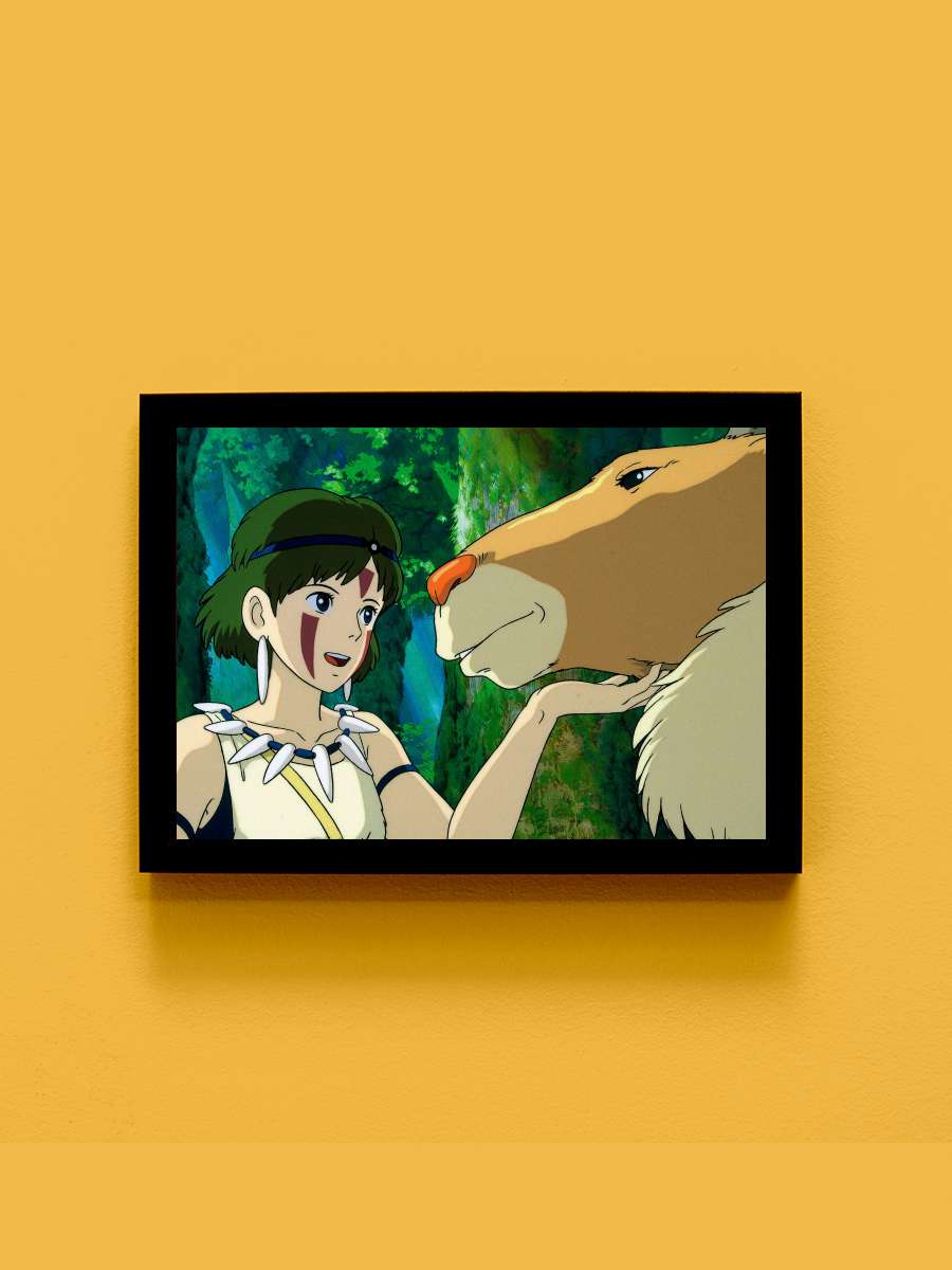 Prenses Mononoke - もののけ姫 Film Tablo Siyah Çerçeveli Film Poster Afiş Tablo