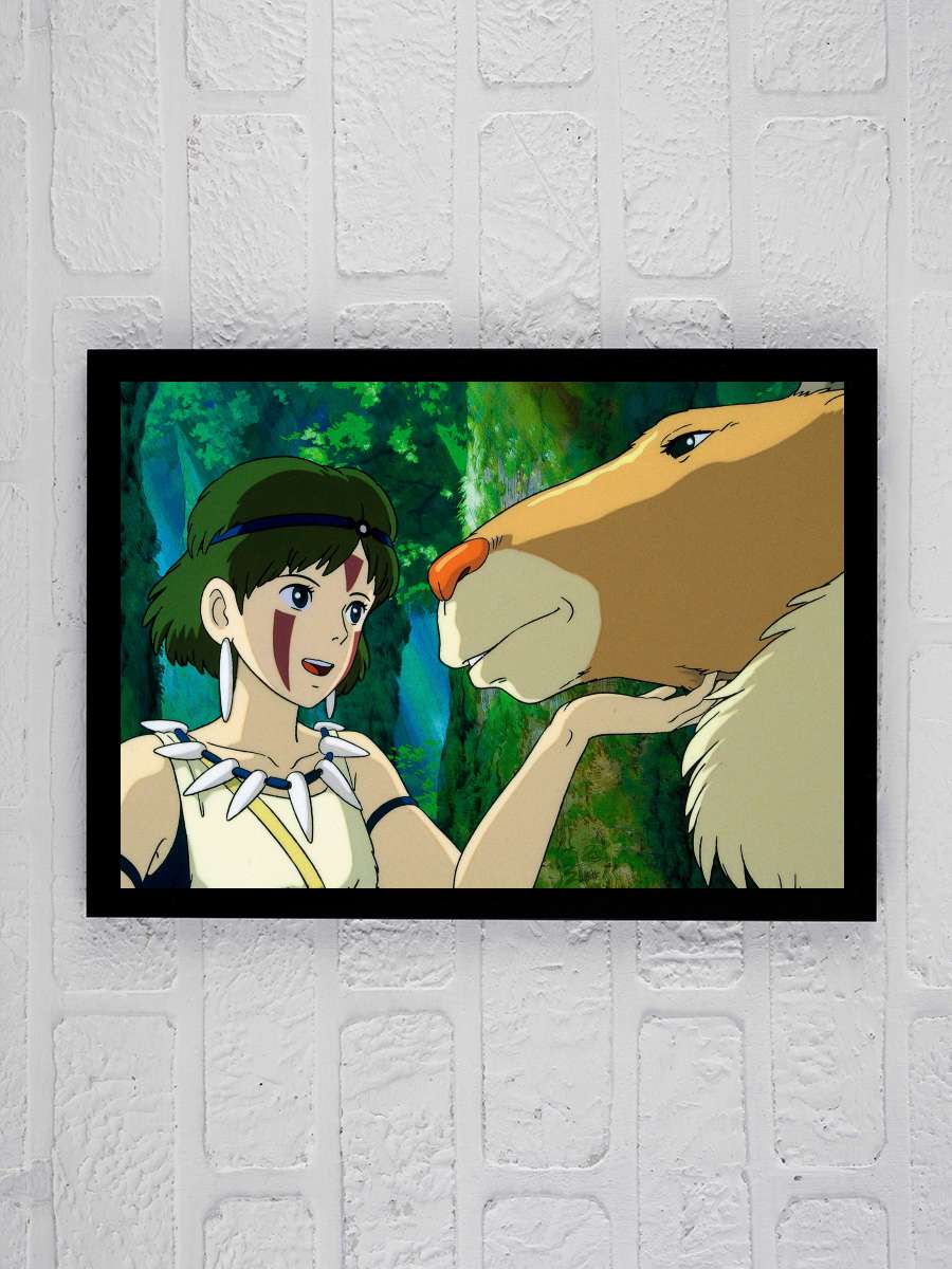 Prenses Mononoke - もののけ姫 Film Tablo Siyah Çerçeveli Film Poster Afiş Tablo