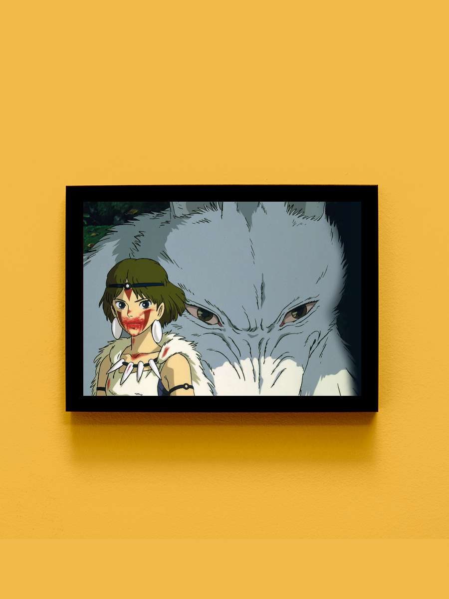 Prenses Mononoke - もののけ姫 Film Tablo Siyah Çerçeveli Film Poster Afiş Tablo