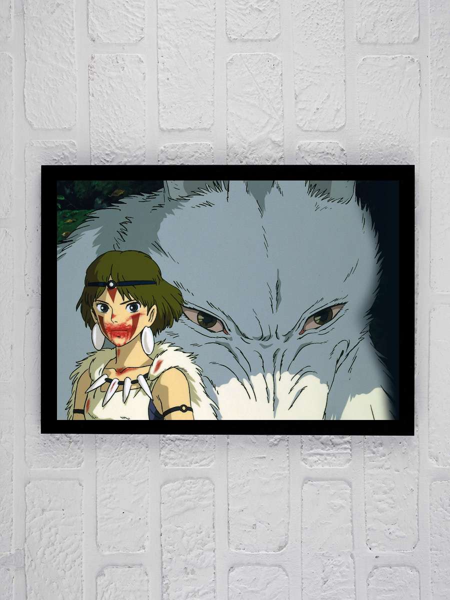 Prenses Mononoke - もののけ姫 Film Tablo Siyah Çerçeveli Film Poster Afiş Tablo