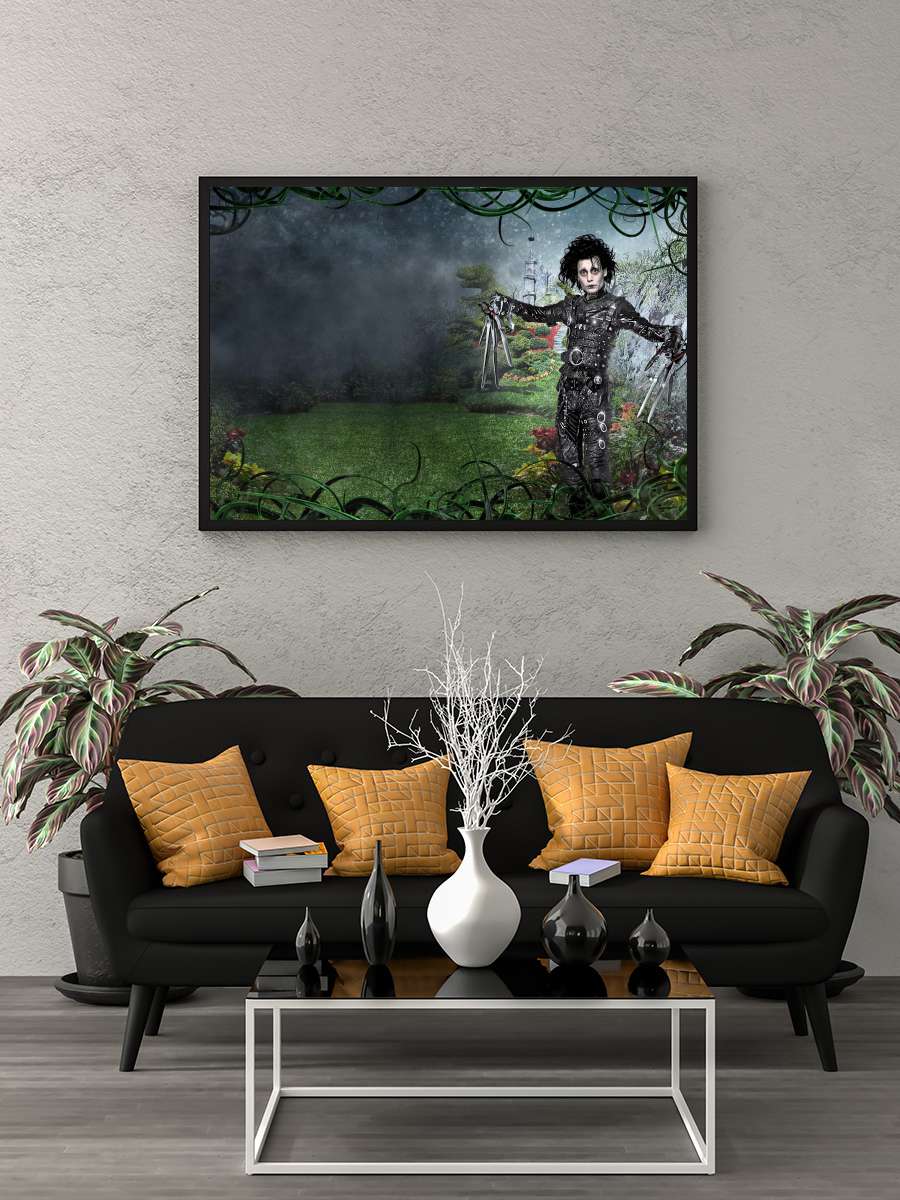 Makas Eller - Edward Scissorhands Film Tablo Siyah Çerçeveli Film Poster Afiş Tablo