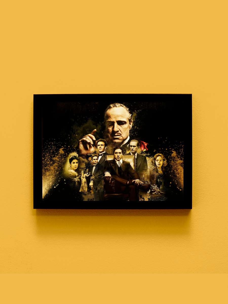 Baba - The Godfather Film Tablo Siyah Çerçeveli Film Poster Afiş Tablo