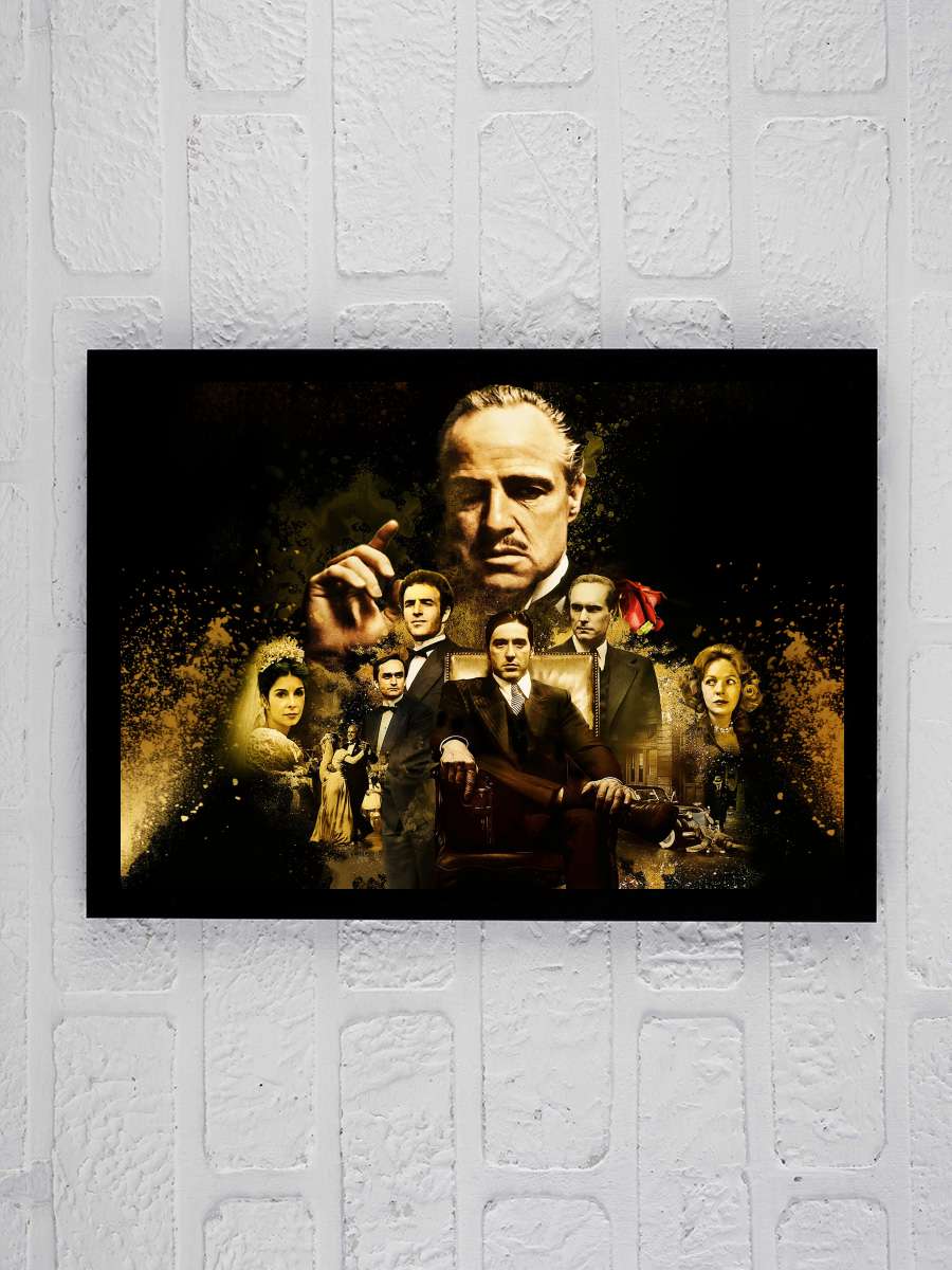 Baba - The Godfather Film Tablo Siyah Çerçeveli Film Poster Afiş Tablo