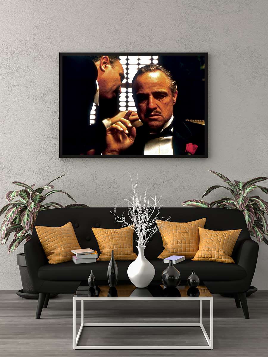 Baba - The Godfather Film Tablo Siyah Çerçeveli Film Poster Afiş Tablo