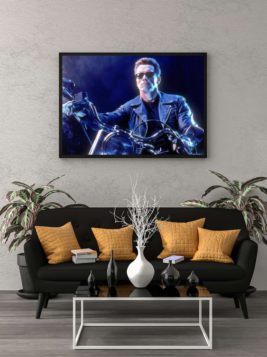 Terminatör 2: Mahşer Günü - Terminator 2: Judgment Day Film Tablo Siyah Çerçeveli Film Poster Afiş Tablo