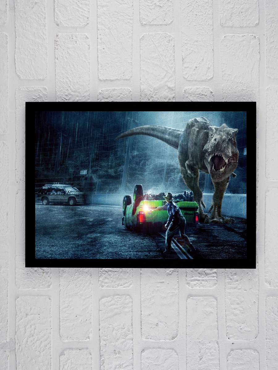 Jurassic Park Film Tablo Siyah Çerçeveli Film Poster Afiş Tablo