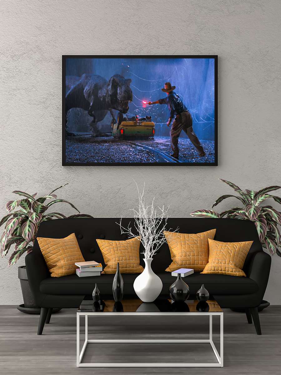 Jurassic Park Film Tablo Siyah Çerçeveli Film Poster Afiş Tablo