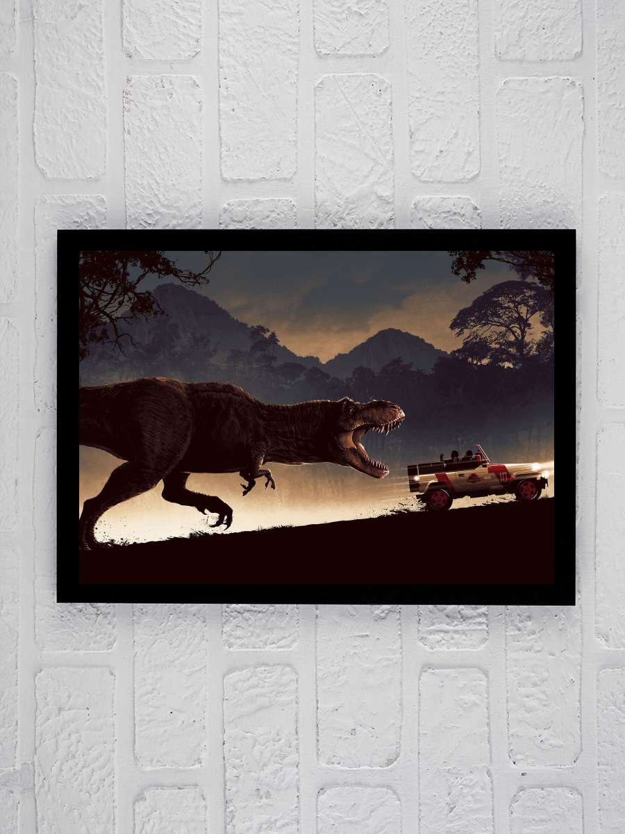 Jurassic Park Film Tablo Siyah Çerçeveli Film Poster Afiş Tablo