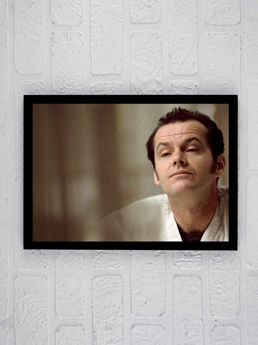 Guguk Kuşu - One Flew Over the Cuckoo's Nest Film Tablo Siyah Çerçeveli Film Poster Afiş Tablo