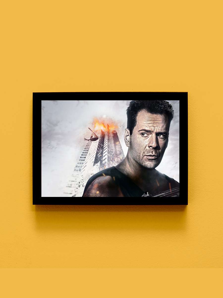 Zor Ölüm - Die Hard Film Tablo Siyah Çerçeveli Film Poster Afiş Tablo