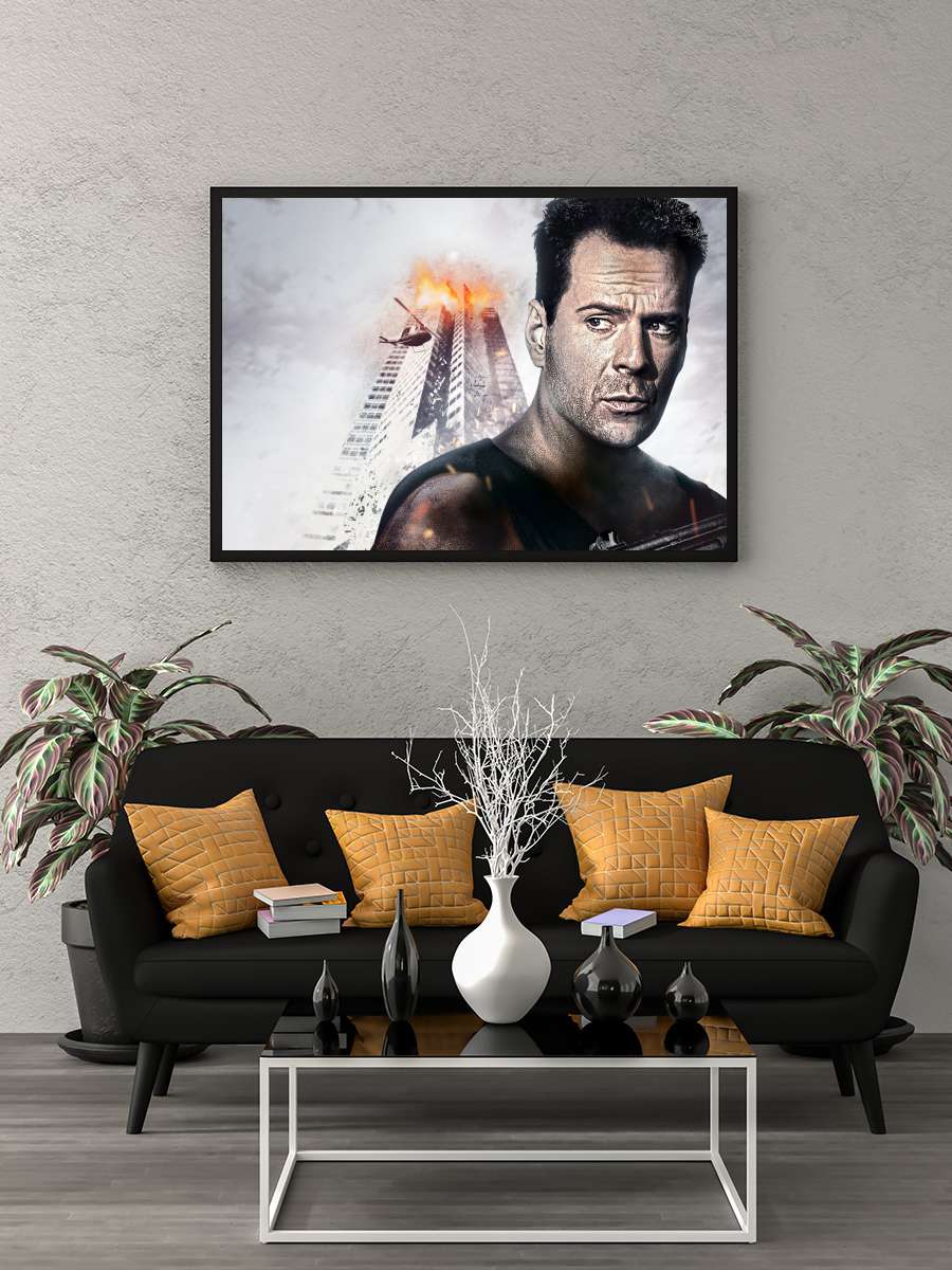 Zor Ölüm - Die Hard Film Tablo Siyah Çerçeveli Film Poster Afiş Tablo