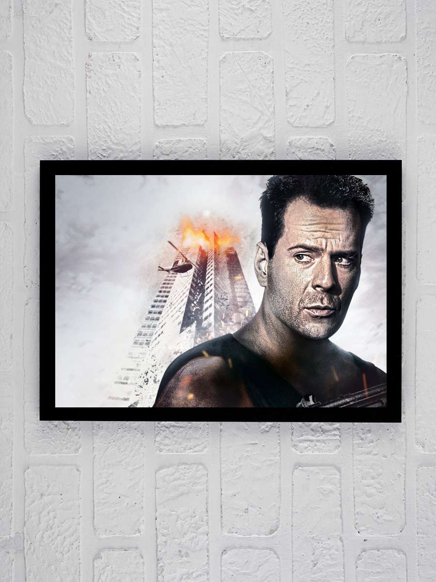 Zor Ölüm - Die Hard Film Tablo Siyah Çerçeveli Film Poster Afiş Tablo