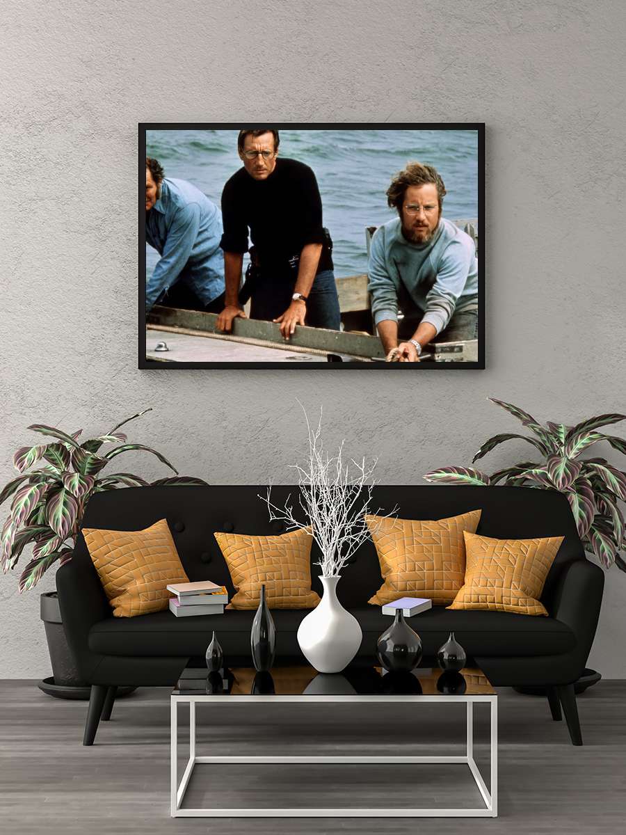 Jaws Film Tablo Siyah Çerçeveli Film Poster Afiş Tablo