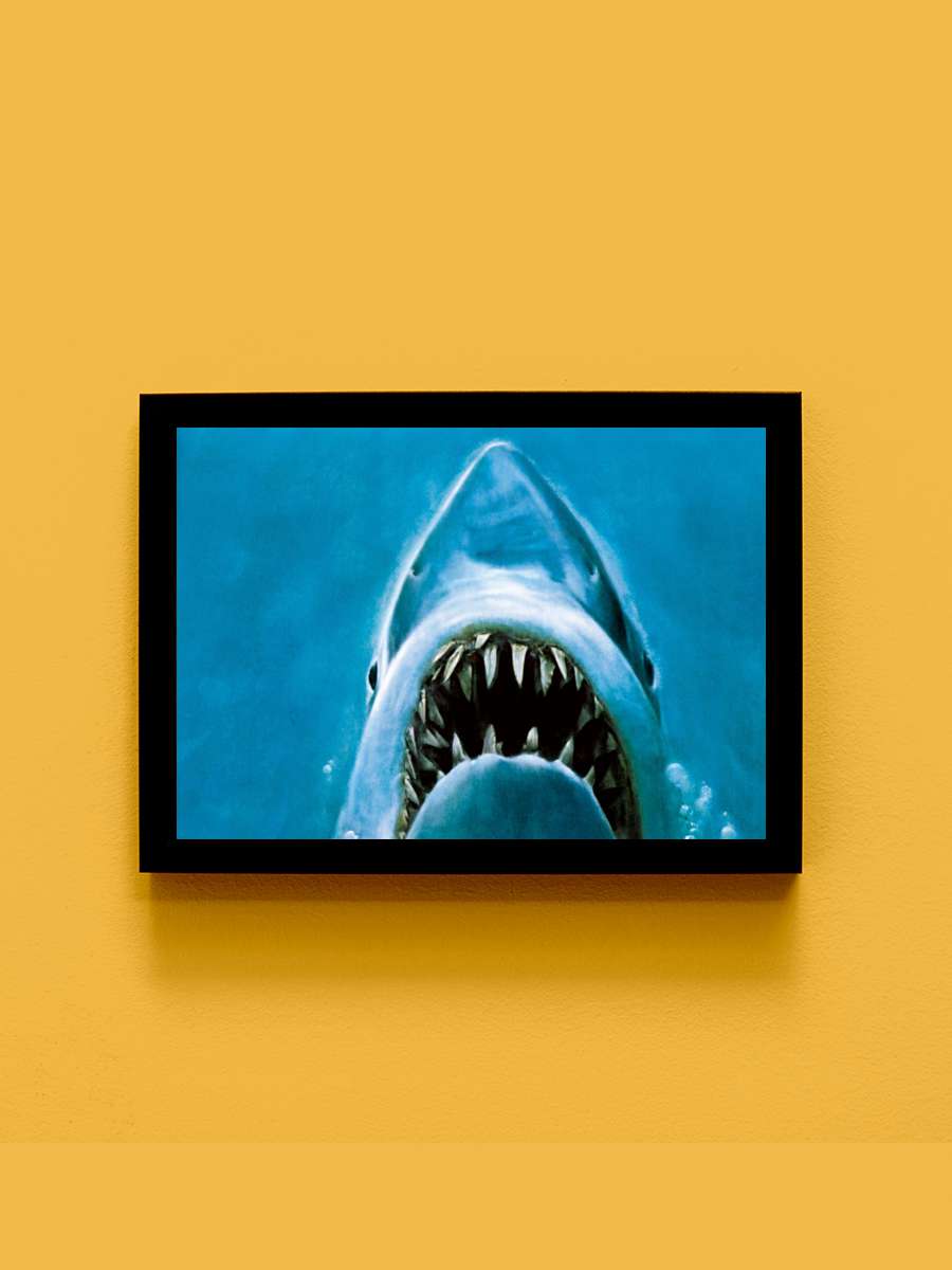 Jaws Film Tablo Siyah Çerçeveli Film Poster Afiş Tablo