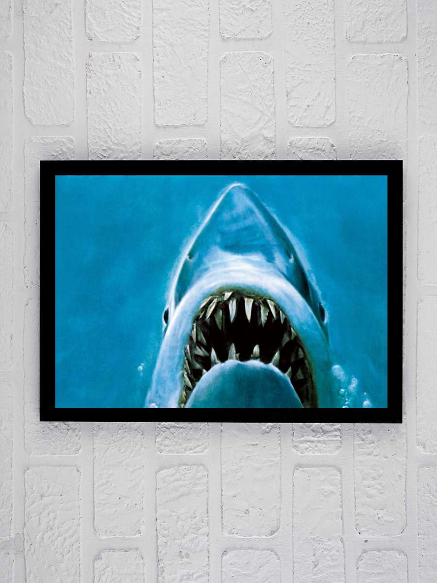 Jaws Film Tablo Siyah Çerçeveli Film Poster Afiş Tablo