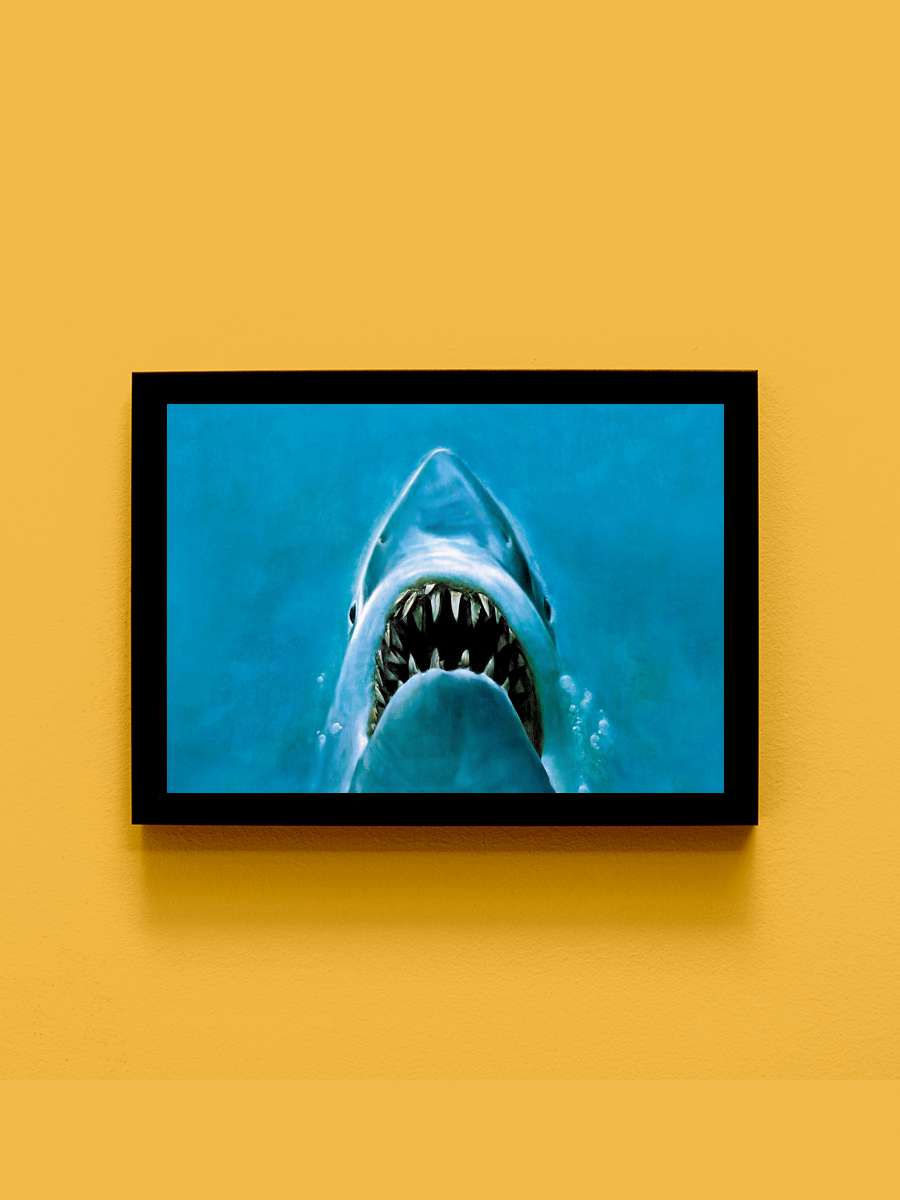 Jaws Film Tablo Siyah Çerçeveli Film Poster Afiş Tablo