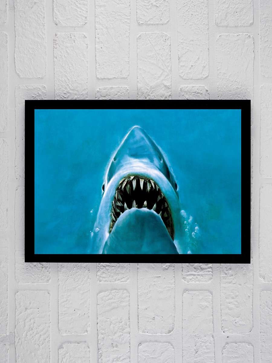 Jaws Film Tablo Siyah Çerçeveli Film Poster Afiş Tablo