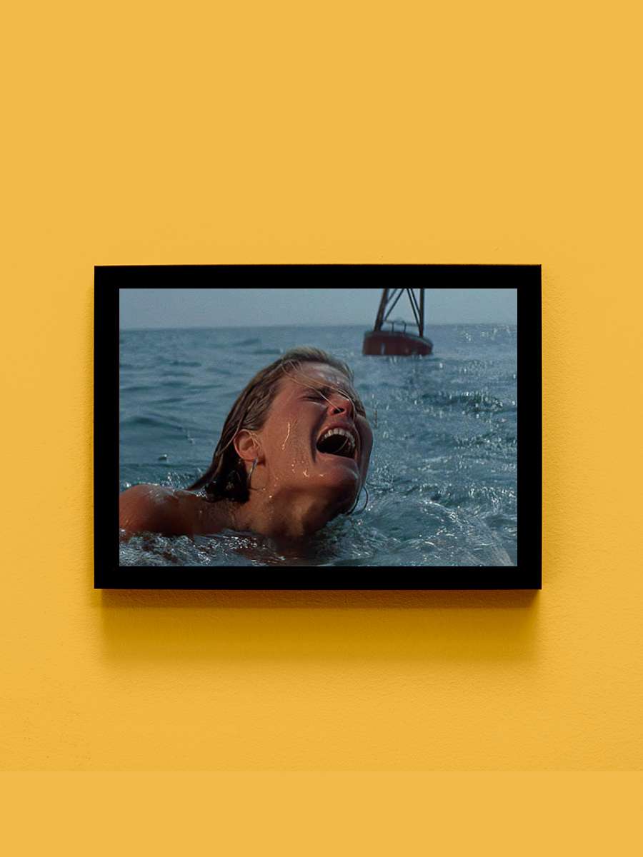 Jaws Film Tablo Siyah Çerçeveli Film Poster Afiş Tablo