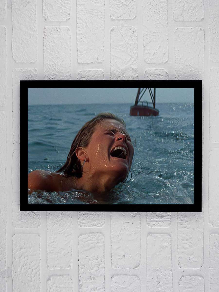 Jaws Film Tablo Siyah Çerçeveli Film Poster Afiş Tablo