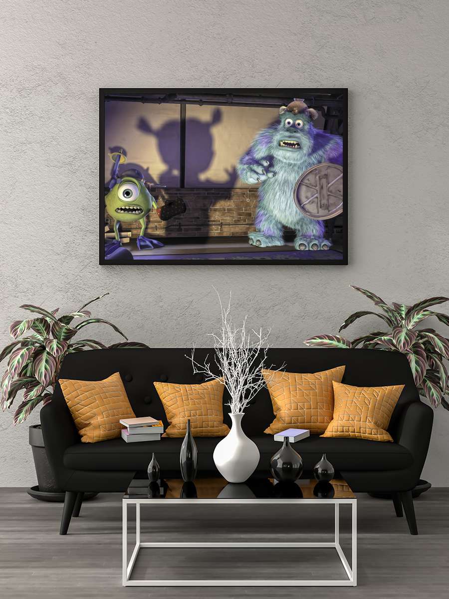 Sevimli Canavarlar - Monsters, Inc. Film Tablo Siyah Çerçeveli Film Poster Afiş Tablo