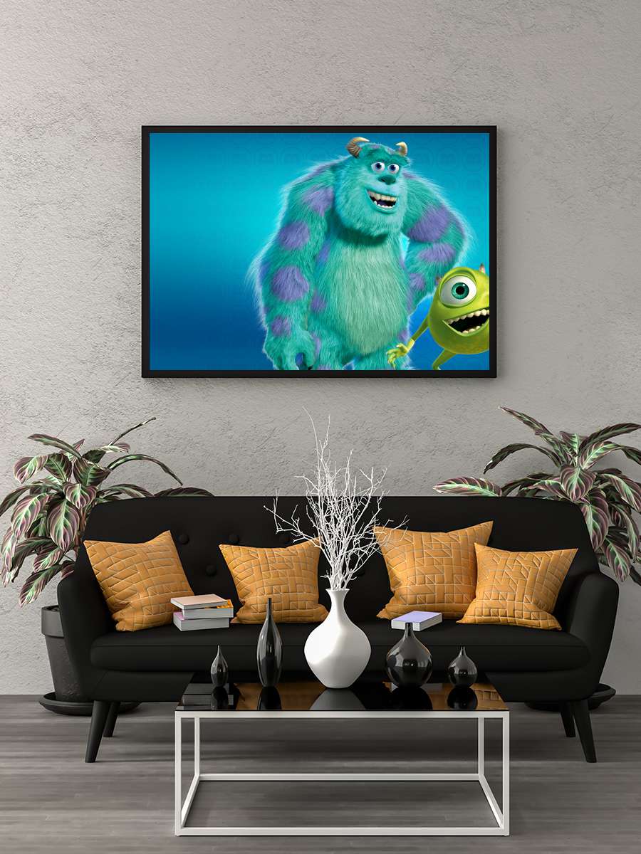 Sevimli Canavarlar - Monsters, Inc. Film Tablo Siyah Çerçeveli Film Poster Afiş Tablo