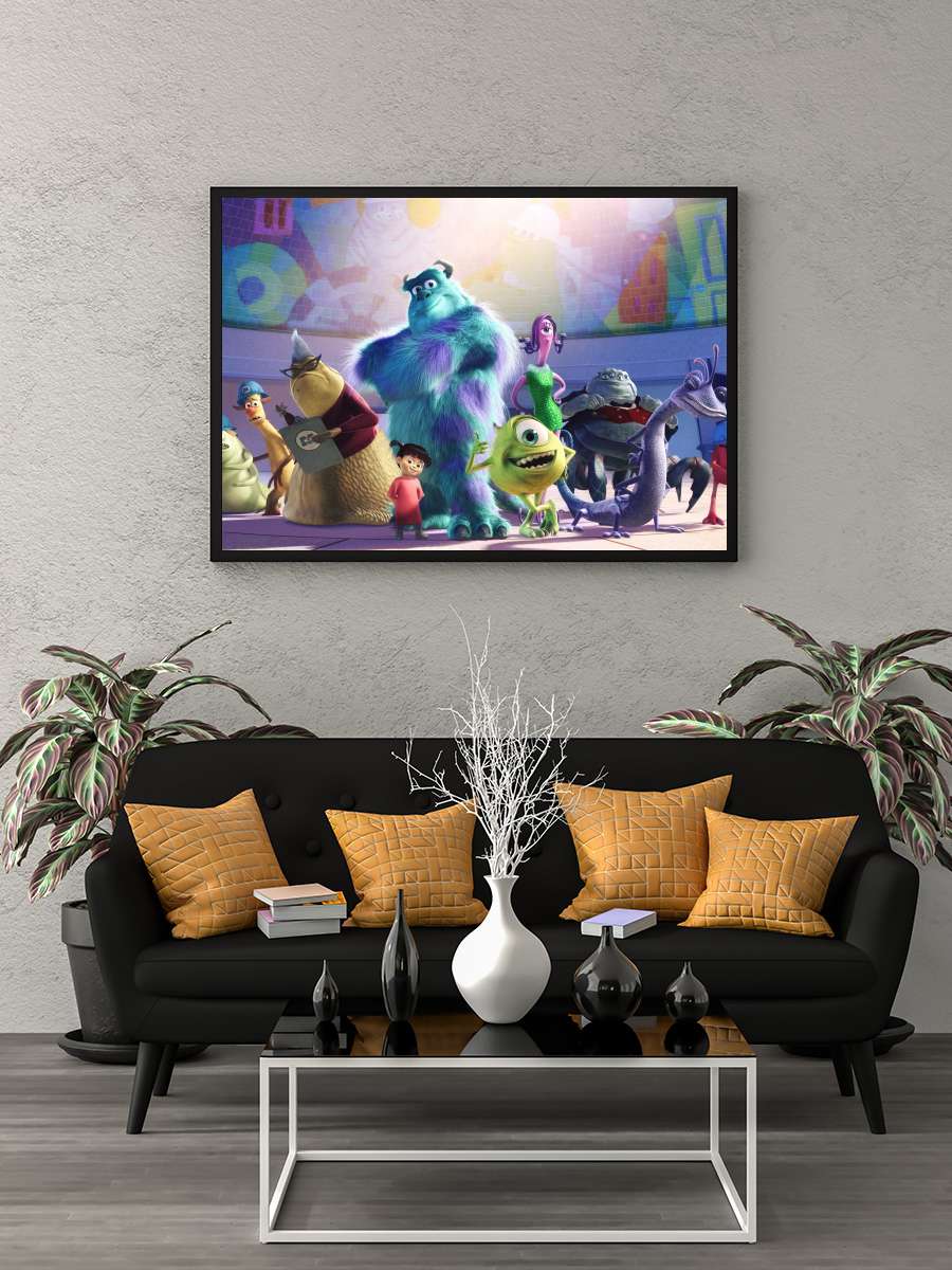 Sevimli Canavarlar - Monsters, Inc. Film Tablo Siyah Çerçeveli Film Poster Afiş Tablo