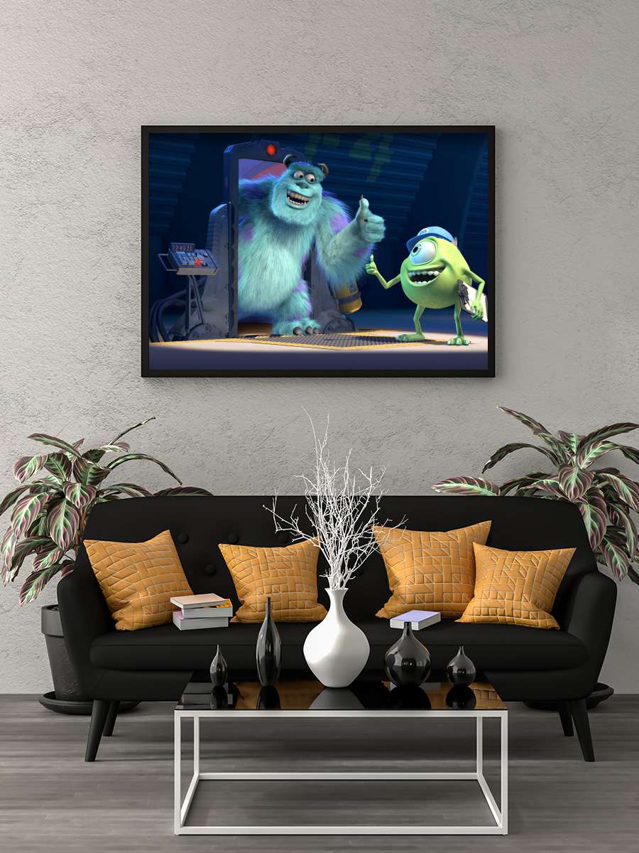 Sevimli Canavarlar - Monsters, Inc. Film Tablo Siyah Çerçeveli Film Poster Afiş Tablo