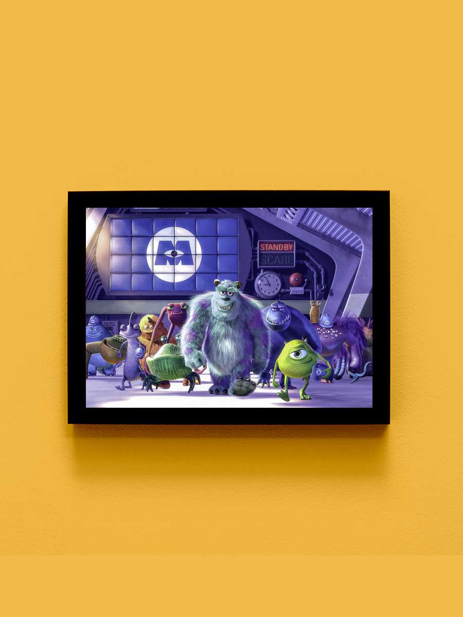 Sevimli Canavarlar - Monsters, Inc. Film Tablo Siyah Çerçeveli Film Poster Afiş Tablo