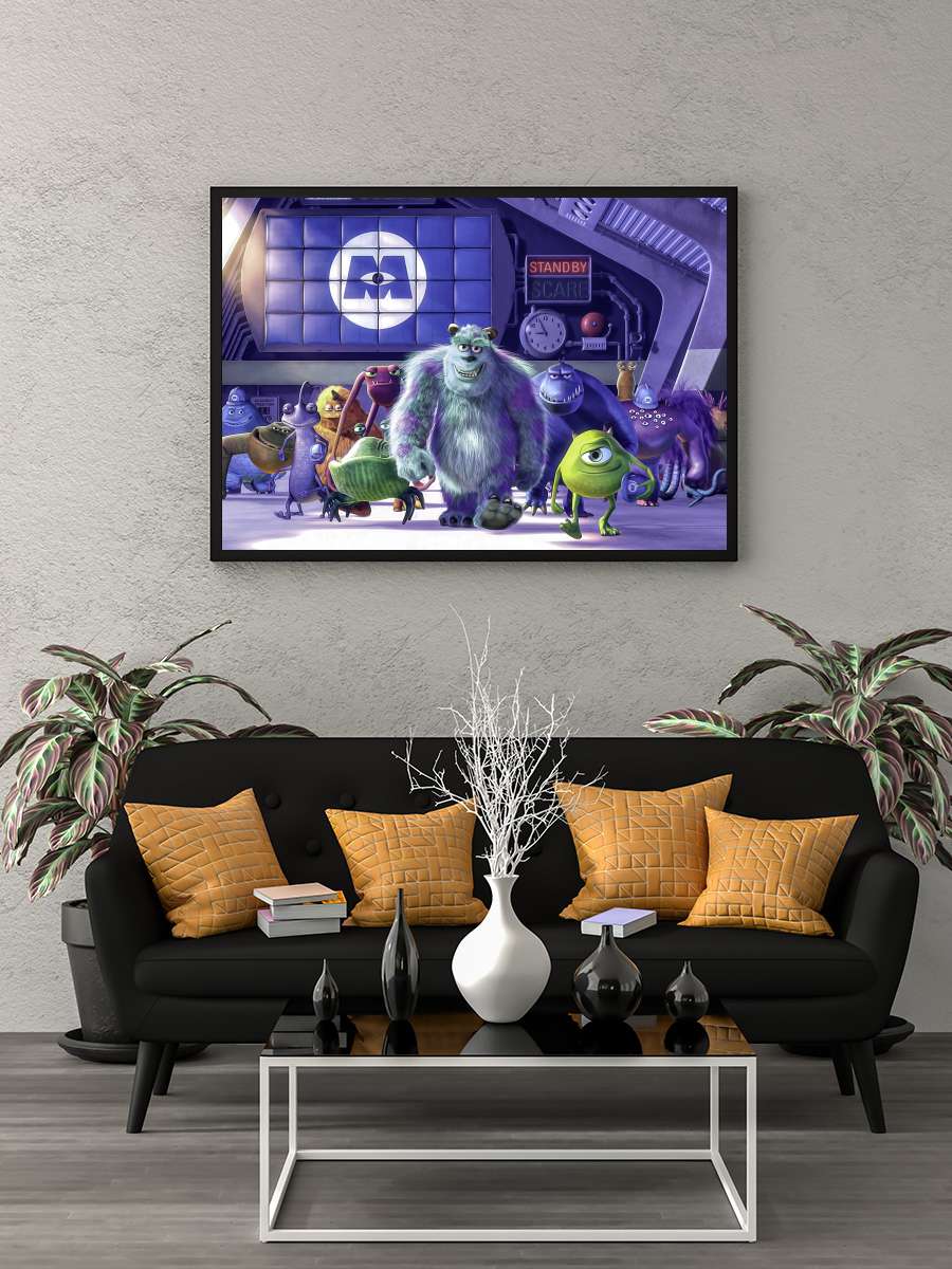 Sevimli Canavarlar - Monsters, Inc. Film Tablo Siyah Çerçeveli Film Poster Afiş Tablo