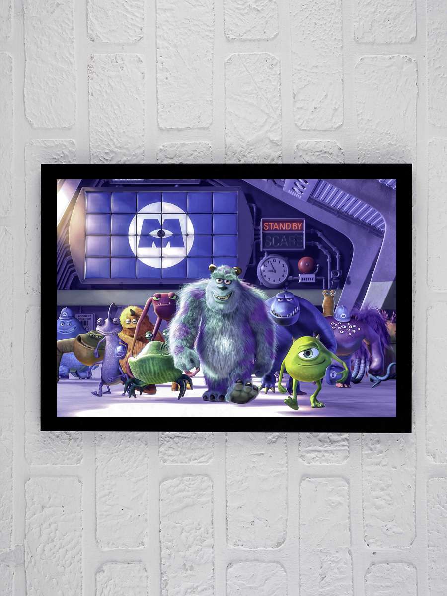 Sevimli Canavarlar - Monsters, Inc. Film Tablo Siyah Çerçeveli Film Poster Afiş Tablo