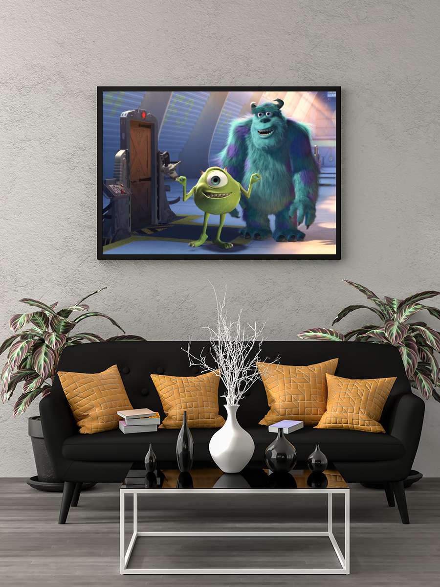 Sevimli Canavarlar - Monsters, Inc. Film Tablo Siyah Çerçeveli Film Poster Afiş Tablo