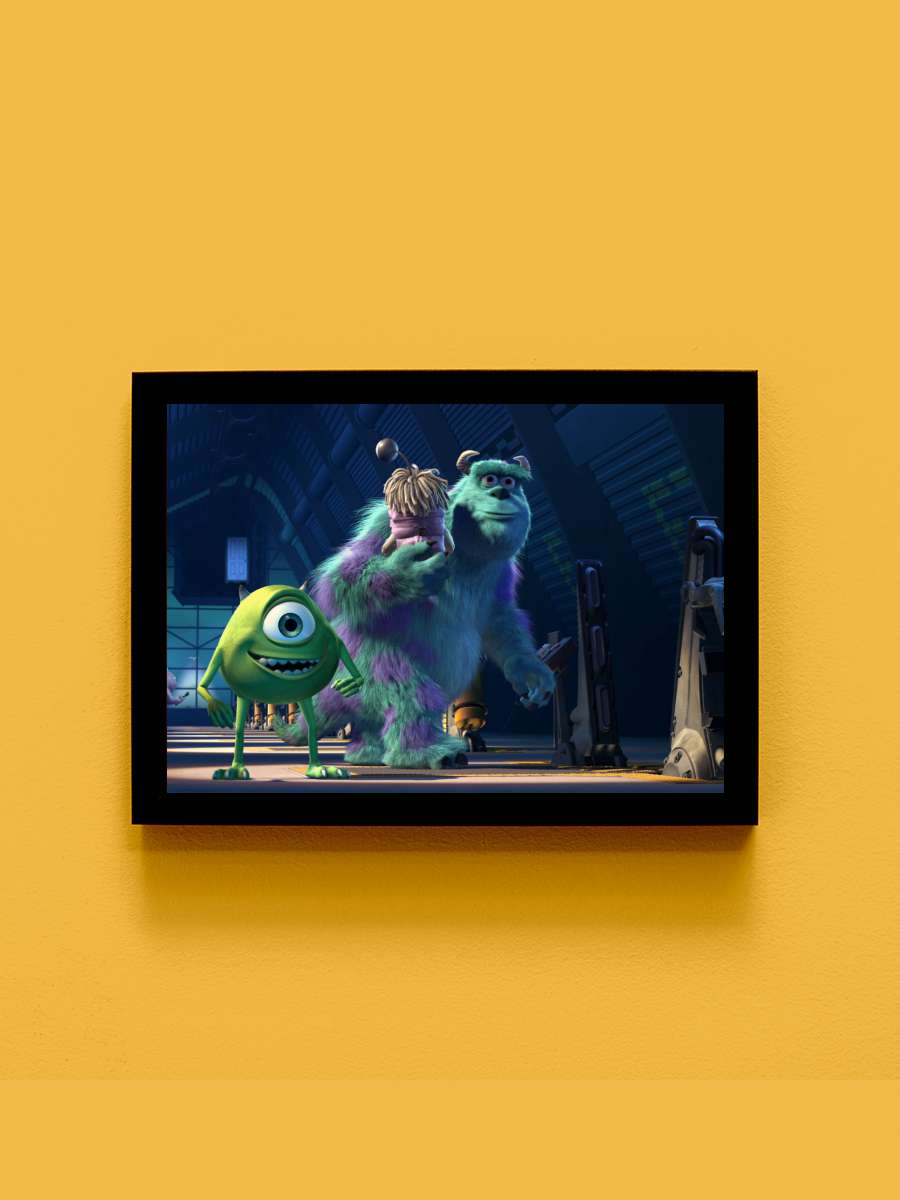 Sevimli Canavarlar - Monsters, Inc. Film Tablo Siyah Çerçeveli Film Poster Afiş Tablo