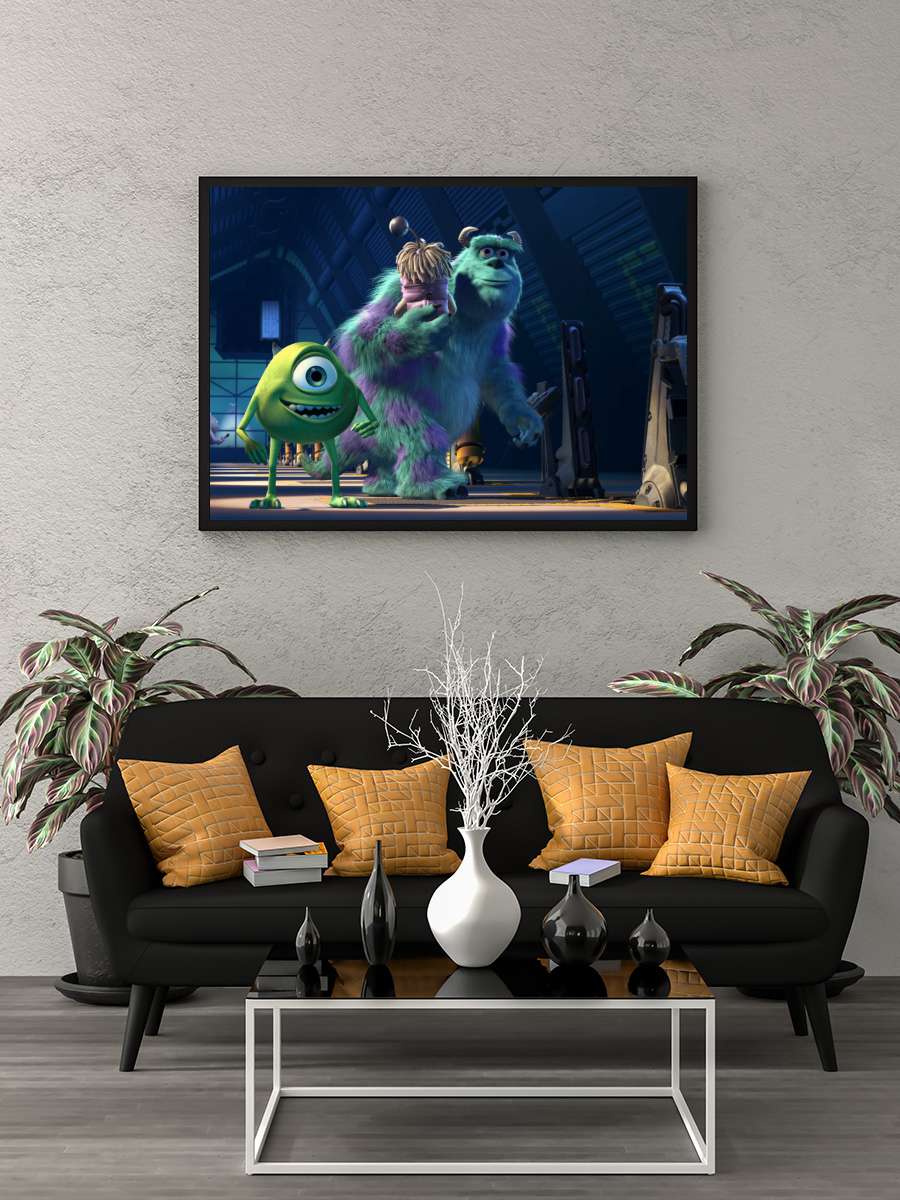 Sevimli Canavarlar - Monsters, Inc. Film Tablo Siyah Çerçeveli Film Poster Afiş Tablo