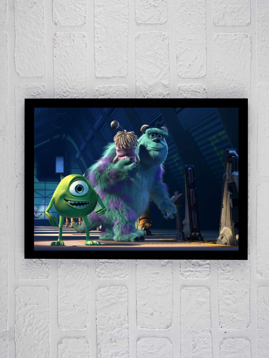 Sevimli Canavarlar - Monsters, Inc. Film Tablo Siyah Çerçeveli Film Poster Afiş Tablo