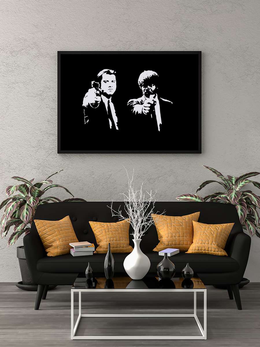 Ucuz Roman - Pulp Fiction Film Tablo Siyah Çerçeveli Film Poster Afiş Tablo