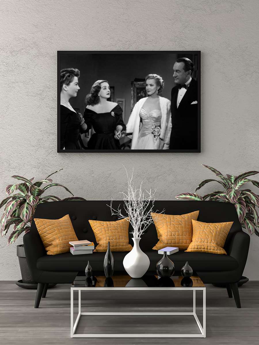 Perde Açılıyor - All About Eve Film Tablo Siyah Çerçeveli Film Poster Afiş Tablo