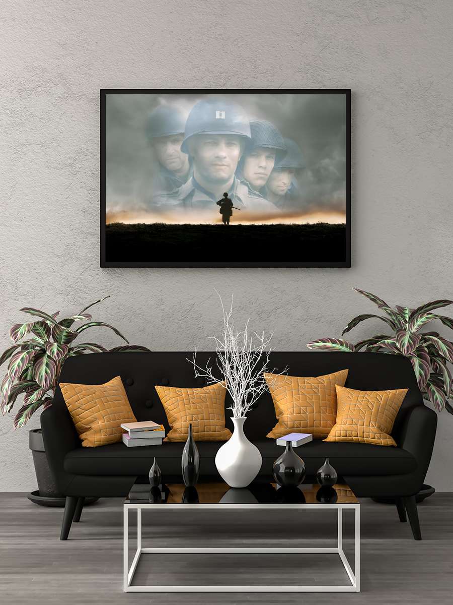 Er Ryan'ı Kurtarmak - Saving Private Ryan Film Tablo Siyah Çerçeveli Film Poster Afiş Tablo