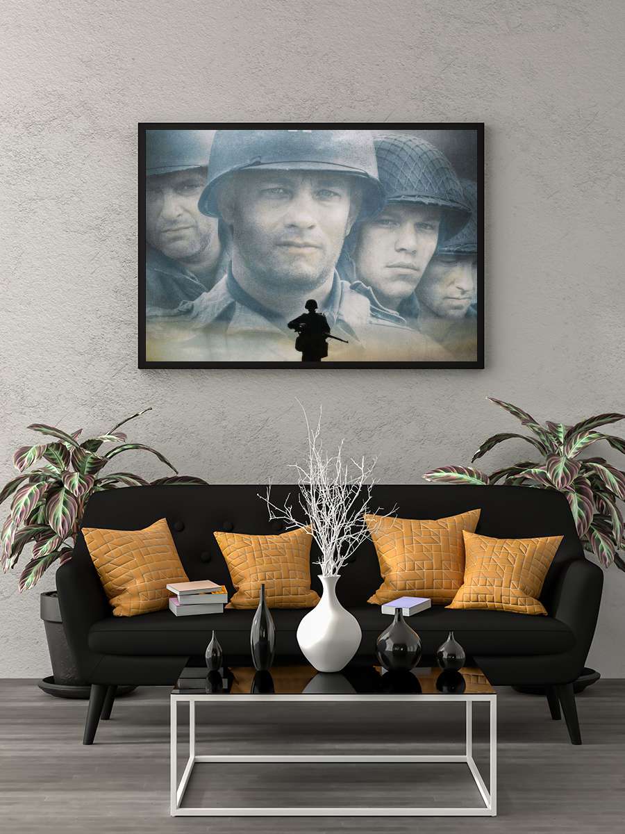 Er Ryan'ı Kurtarmak - Saving Private Ryan Film Tablo Siyah Çerçeveli Film Poster Afiş Tablo