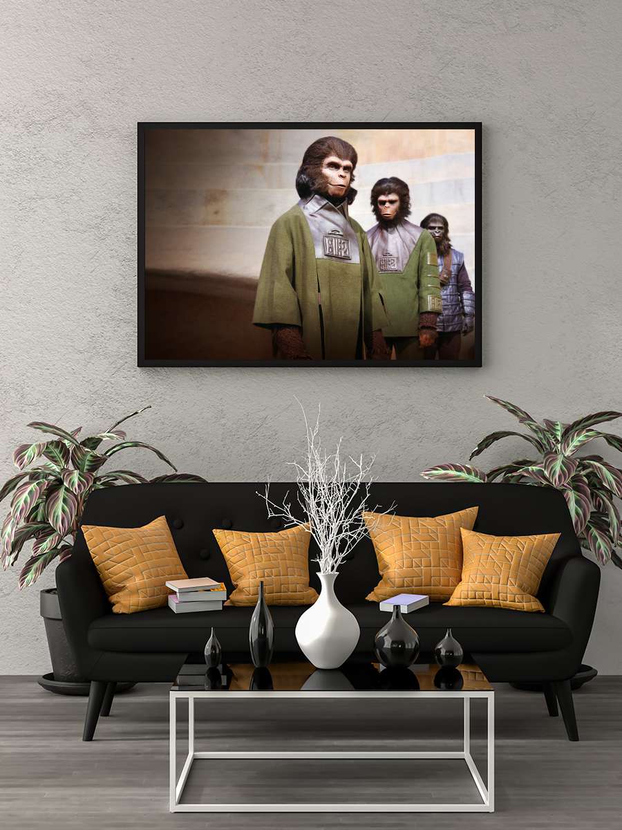 Maymunlar Cehennemi - Planet of the Apes Film Tablo Siyah Çerçeveli Film Poster Afiş Tablo